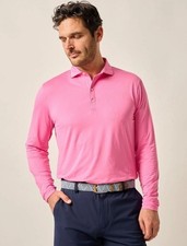 New johnnie-O Swing Long Sleeve Polo Size M Pink picture