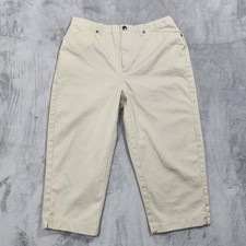 Vintage Crazy Horse Pants Womens 10P Beige High Rise Capri Crop Tapered Twill picture