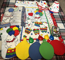Vintage Carters Balloon Bear Circus Baby Nursery Lot Bedding Blanket Lamp Rare picture