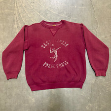 Vintage 60s 70s Russell Single V Burgundy Crewneck Sweatshirt Cotton Blend picture
