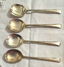 Vintage 1938 Gorham, Greenbrier, Sterling, silver cream soup spoons set of 4 picture