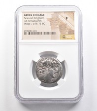 c.95-75 BC Greek Coinage Seleucid Kingdom AR Tetradrachm Phili I F NGC *2505 picture