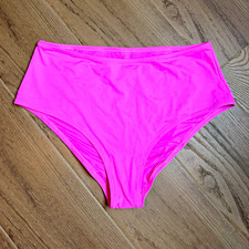 SKIMS Recycled Swim Full Brief Bottom Solid Pink Lined Stretch Pink Size L NEW picture