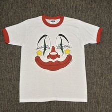 NOS Vintage Clown Ringer Hanes T-Shirt Medium  picture