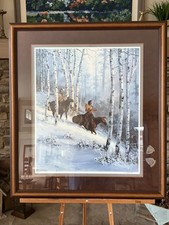 Vintage Larry Smothers “Cold Ride Home” Signed Ltd Ed Print 173/250 Western Art picture