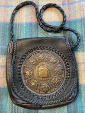 Artist John Binzley Leather Mandala Purse Shoulder Bag Tibetan Indie Boho Design picture