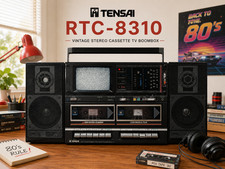 TENSAI TV BOOMBOX 🌈RaRe🌈 Vintage Stereo Cassette Tape picture