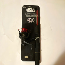 ULTRA RARE Zebco Star Wars Darth Vader Rod & Reel Combo Telescopic Black/Red picture