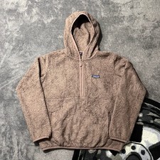 Patagonia Los Gatos Hooded Pullover Size M Taupe Fleece picture