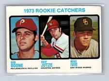 81928 1973 Topps #613 Rookies Bob Boone Skip Jutze Mike Ivie EX+NO CREASES BK$30 picture