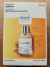 Dossier Ambery Saffron 3.4 Oz EDP Spray Perfume LARGE NEW IN BOX AUTHENTIC picture
