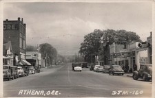 RPPC Athena Oregon Main Street Rexall Pharmacy Coca Cola Sign Photo Postcard I14 picture