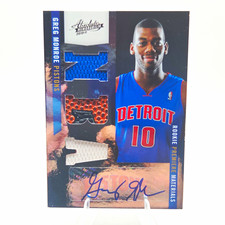 Panini 2010-11 Absolute Memorabilia Greg Monroe Pistons RC Auto MEM /499 #157 picture
