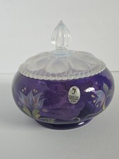 Fenton Powder Jar Signature Series Nancy George Fenton Hand Painted Artist picture