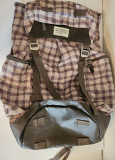 Wenzel Checkered Brown Beige Polyester Hiking Camping Daypack Backpack picture