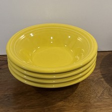 4 FIESTA Sunflower Yellow stacking cereal 6 5/8” fruit 11 Oz. Bowls FIESTAWARE picture