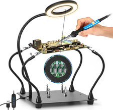 Helping Hands Soldering Magnifying Glass, Upgrade Soldering Station with 3X LED picture