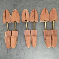 Vintage Hold Everything Cedar Shoe Trees Lot of 3 Pairs Raw Stamped Logo Small picture