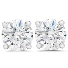 1.50ct Lab Grown Diamond Studs 14k White Gold Screw Backs picture