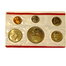 1976 P&D Mint Uncirculated Coin Set in Original Envelope —12 Coins-2 Ike Dollars picture