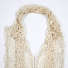 Antique Edwardian Victorian Lace Collar Shirt Front Delicate Needle Pattern picture