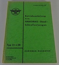 Operating Instructions/Manual Hanomag Diesel Express Truck 3t-L28 from 11/1956 picture