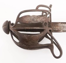 RARE 18th C. SIGNED SCOTTISH BASKET HILT BROADSWORD JACOBITE ANTIQUE SWORD BLADE picture