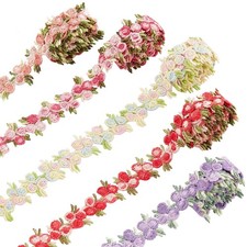 5 Colors Flower Trim Ribbon Floral DIY Lace Applique Sewing Craft Rose Lace Edge picture