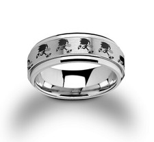 Sonic The Hedgehog Spinner Ring, Sonic Ring, Tungsten Carbide Wedding Ring - 8mm picture