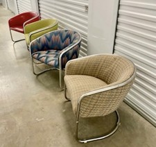 Anton Lorenz for Thonet Mid Century Modern Chrome Tub Chairs MCM Vintage picture