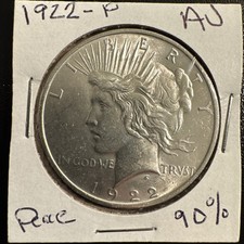 1922-P Peace Silver Dollar  90% US Coin AU Details picture
