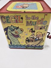 Vintage 1962 Mattel Cecil in the Music Box Jack in the Box Tin Toy Works picture