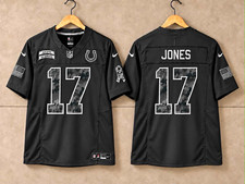 Nike Indianapolis Colts Daniel Jones #17 Black Football Jersey salute to service picture