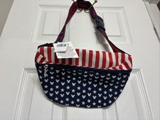 NWT Disneyland Red White Blue Mickey Mouse Americana Waist Pouch Fanny Pack Flag picture
