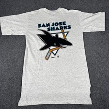 Vintage 90s San Jose Sharks NHL Hockey T Shirt Mens Large Salem Single Stitch US picture