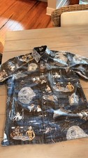 Reyn Spooner Star Wars Black and Blue Star Wars aloha Hawaiian Shirt SM RARE  picture