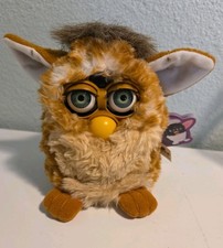 Vintage 1998 Tiger Furby Tan and Brown Giraffe Blue Eyes Tags 70-800 NWT Tested  picture