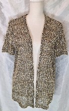 NWOT ALFRED DUNNER SzL Open Front Textured Marled Metallic Confetti Cardigan Top picture