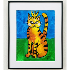 EMBRY Original Abstract Cat  11x14 Acrylic 