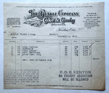 Vintage 1929 Billhead Kenton Ohio Runkle Company Cake & Candy Specialties picture