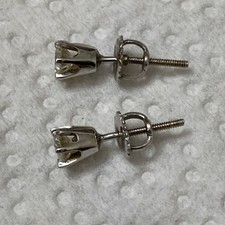 0.50Ct Round Cut 6 Prong Natural Diamond Women's Stud Earrings in 14K White Gold picture