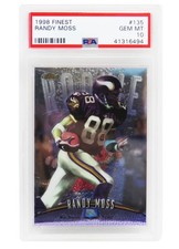 Randy Moss 1998 Topps Finest #135 RC Rookie Card - PSA 10 GEM MINT (New Label) picture