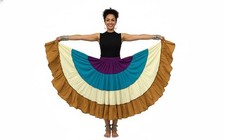 Cotton 25 Yard Belly Dance Skirt 4 Tier Multi Color Gypsy Flamenco Boho picture