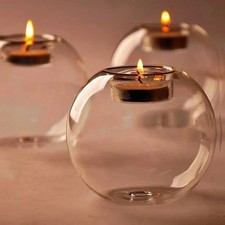 1pc Transparent Glass Candle Holder–Retro Tealight Oil Lamp Style for Home Décor picture