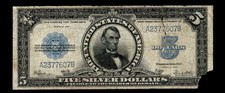 1923 Silver Certificate Five Dollar Bill FR 282 Lincoln Porthole Note picture