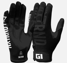 Nxtrnd G1 Youth Football Gloves, Kids Sticky Receiver Gloves Black Youth Small picture