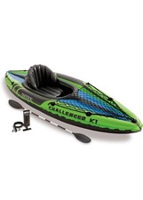 Intex Challenger K1 Inflatable Single Person Kayak Set and Accessory Kit w/ Pump picture