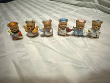 Vintage HOMCO 8820 Occupation Bears Set of 6 Mini Figurines Sri Lanka picture