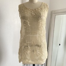 RARE Antique Edwardian 20s Display Inspo Piece Hand Embroidered Slip Tank READ picture