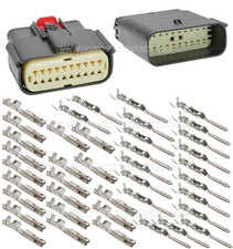 Molex 20 Pin Wire Connector, Harley BLACK Waterproof, Sealed Kit, MX150 with CPA picture
